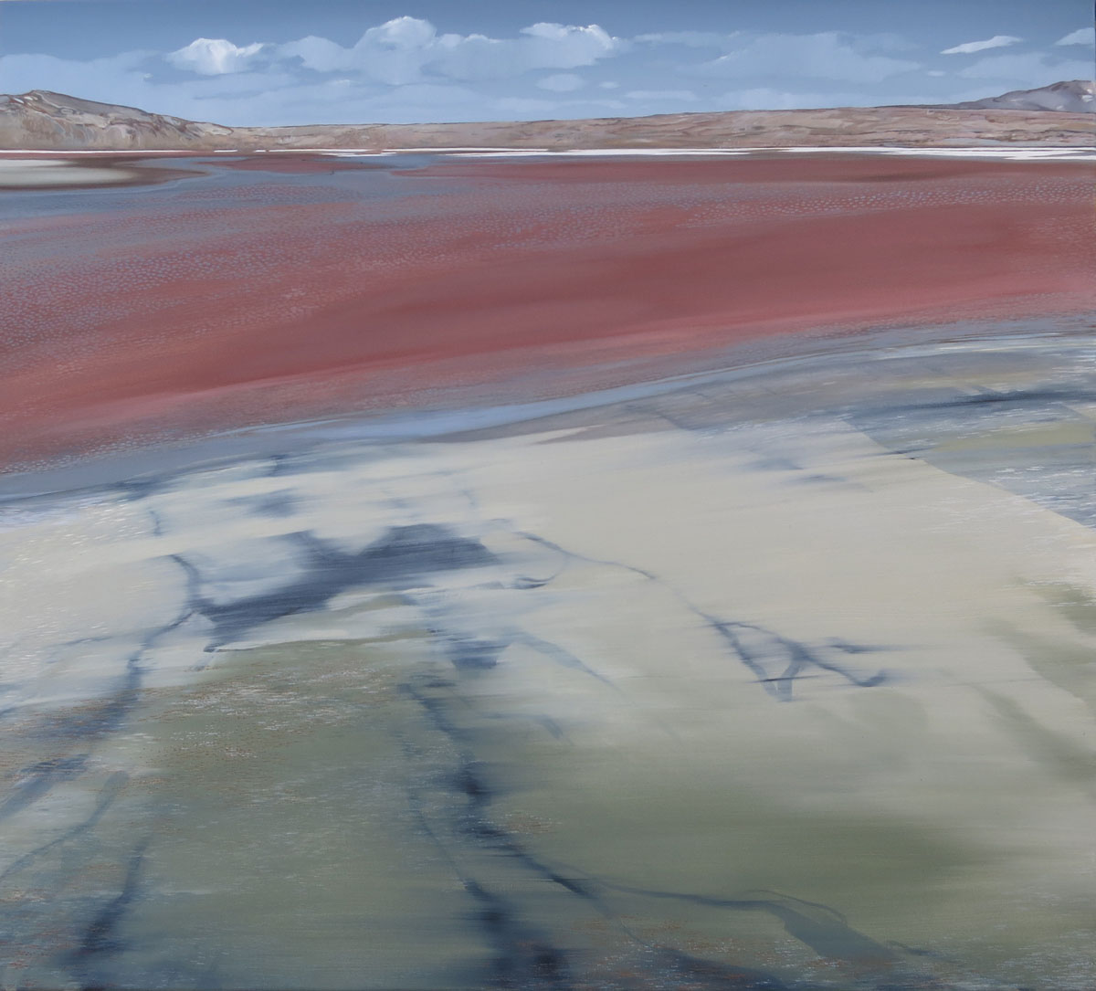 Atacama no.9 (Red Lagoon), 2016 | Oil painting on canvas | 910 x 1010mm