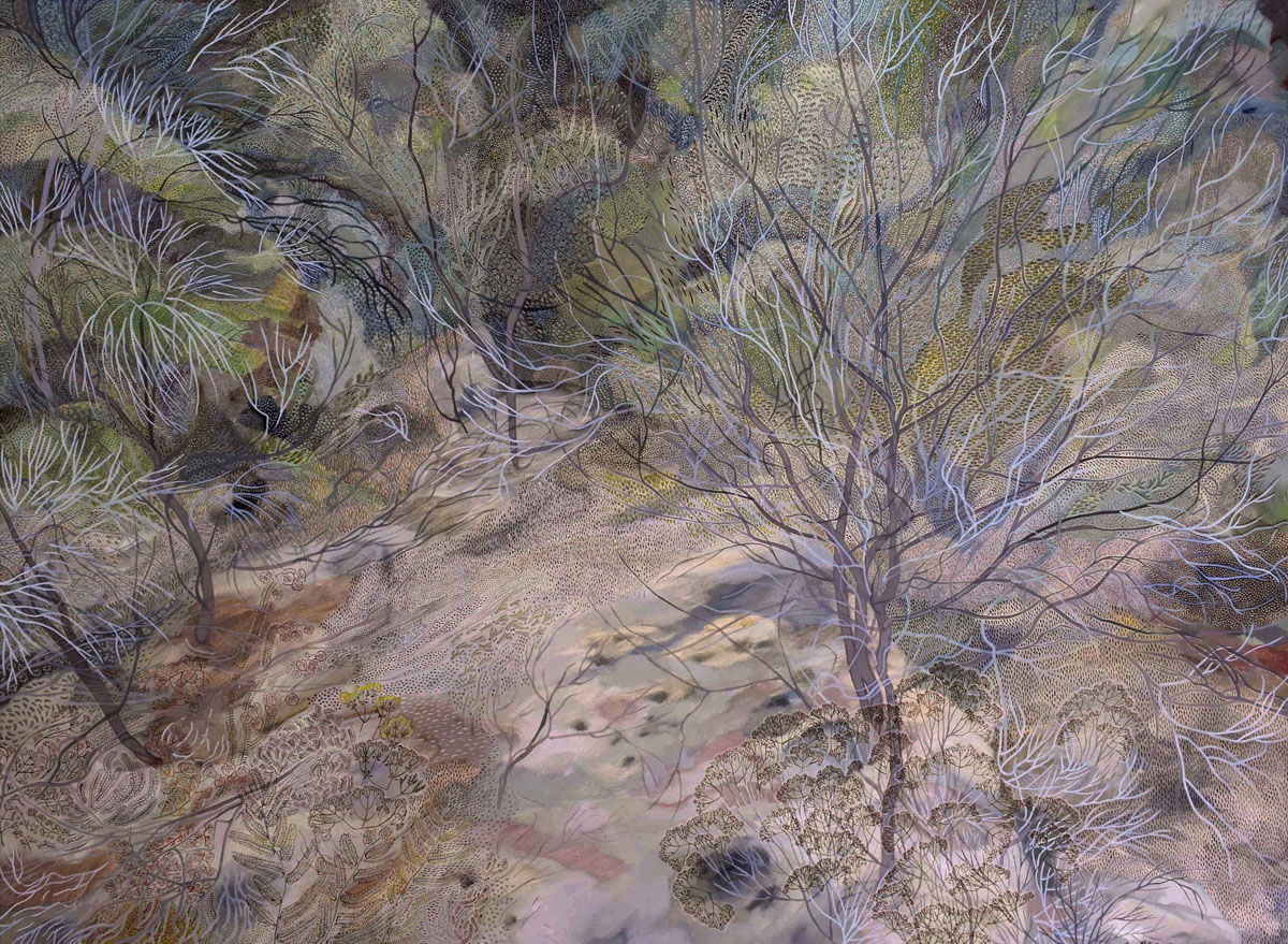 Patterned Landscape - Cataract Gorge, 2018 | Oil painting on canvas | 1050 x 770mm | Exhibited Brisbane Institute of Art 2019